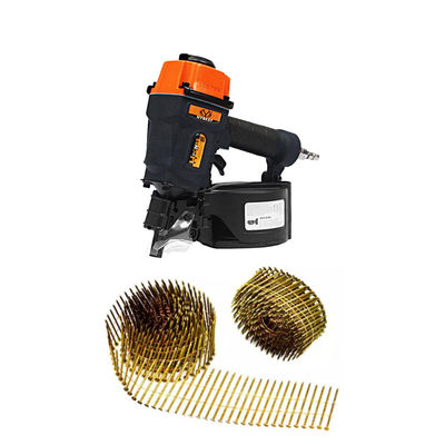 Calidad industrial HYBEST HPCN55 bobina de potencia neumática pistola de clavos para plástico de acero