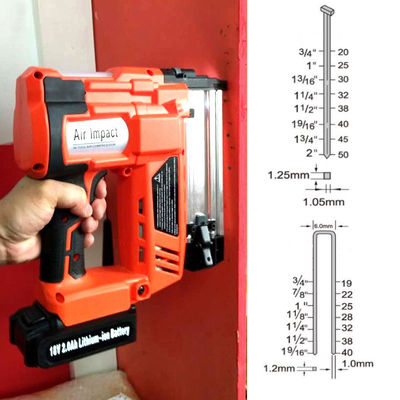 Grado industrial 18V 18 Ga Batería de Li sin cordón Nailer de madera fuerte y potente
