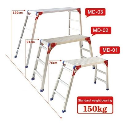 Taburete de plataforma de trabajo plegable de 120 cm de altura para lavado de automóviles y escalada doméstica