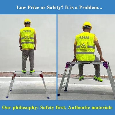Taburete de plataforma de trabajo plegable de 120 cm de altura para lavado de automóviles y escalada doméstica