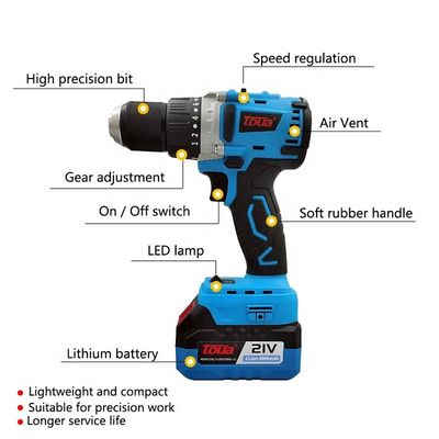 Excavadora eléctrica inalámbrica de alta potencia de 21 V con batería de litio de 4.0Ah y motor sin escobillas