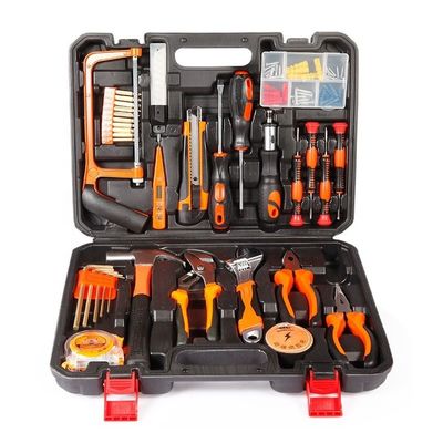Actualice su caja de herramientas con este kit de herramientas domésticas versátil caja de herramientas de plástico incluido