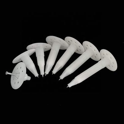 Clavos aislantes de plástico blancos de zanja lisa para paredes exteriores
