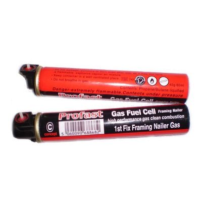 1000 disparos Qty propano Nailer Celdas de combustible de gas con capacidad de 38 g / 75 ml y diseño personalizado
