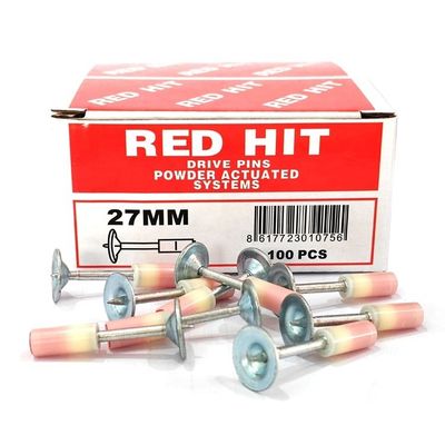 100pcs Pack de RED HIT Pequeños sujetadores de techo clavos redondos para mini pistola de clavos de techo