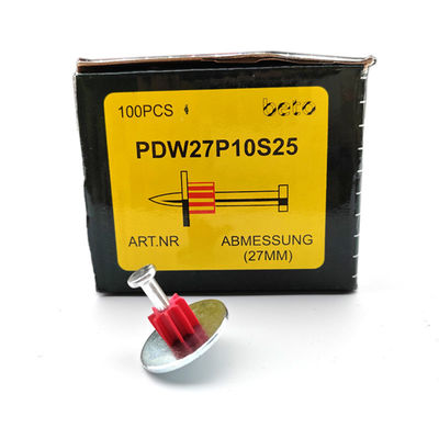 Pinos de PDW de cabeza plana para 301/301T Disparando pistolas de uñas 25mm de acero Lavadoras de uñas incluidas