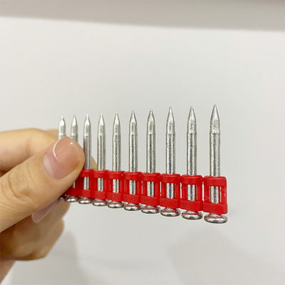 Acero 60 Gas mecánico de galvanizado clavos de hormigón con banda reforzada roja