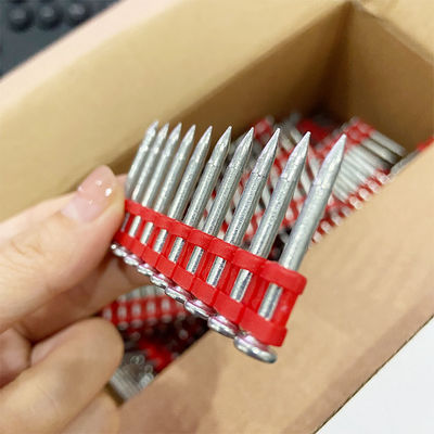 Acero 60 Gas mecánico de galvanizado clavos de hormigón con banda reforzada roja