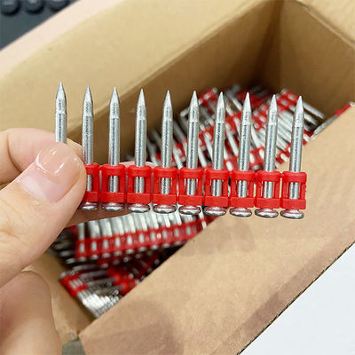 Acero 60 Gas mecánico de galvanizado clavos de hormigón con banda reforzada roja