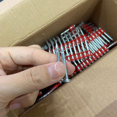 Acero 60 Gas mecánico de galvanizado clavos de hormigón con banda reforzada roja