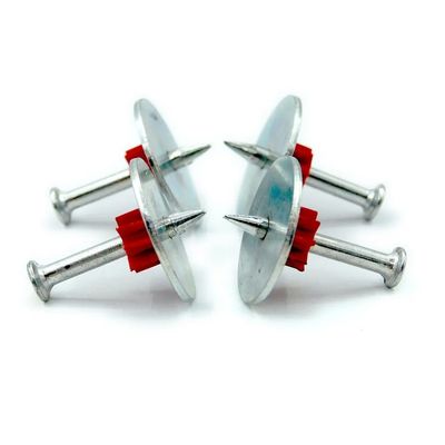 7.6mm Diámetro de la cabeza 25mm Lavadora de acero de alta velocidad clavos de acero para PDW pines de hormigón