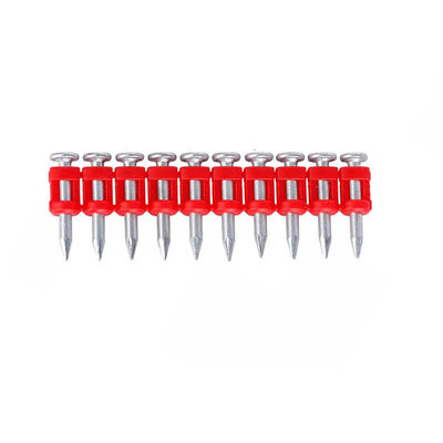 Pinos de accionamiento estándar GB para estructuras de hormigón 6.3 mm de diámetro de la cabeza clavos de tira de plástico