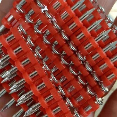 6.3 mm Cabeza plana Gas clavos de hormigón Fijaciones de tiras de plástico para materiales de construcción