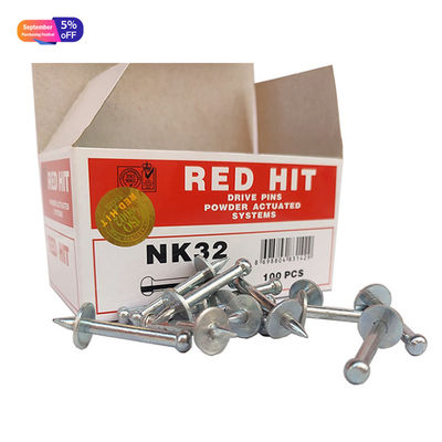 Pin de accionamiento de acero estándar ISO Red Hit NK32 con clavos de disparo de lavadora de metal