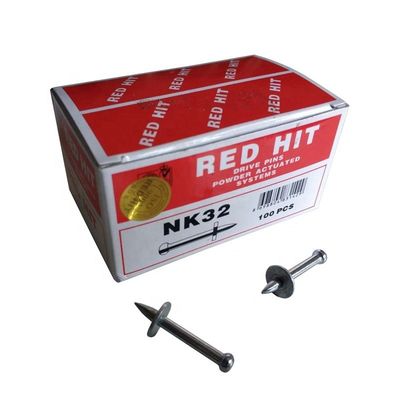 Pin de accionamiento de acero estándar ISO Red Hit NK32 con clavos de disparo de lavadora de metal
