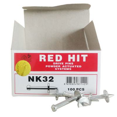 Pin de accionamiento de acero estándar ISO Red Hit NK32 con clavos de disparo de lavadora de metal