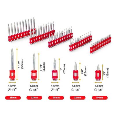 Clavos de hormigón de 15-40 mm para la mayoría de los clavos de gas Material de acero y electro galvanizado