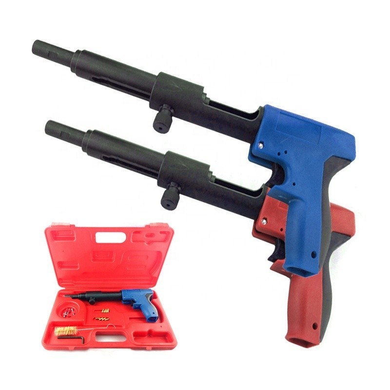 Mini pistola de clavos de grado industrial de acero accionado en polvo Fuente de alimentación manual de hierro 335mm longitud