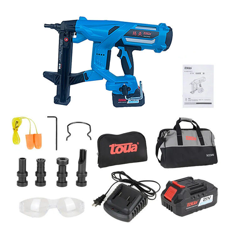 Haga el trabajo rápidamente con nuestra pistola de clavos de hormigón con batería de 21 V y 2 baterías