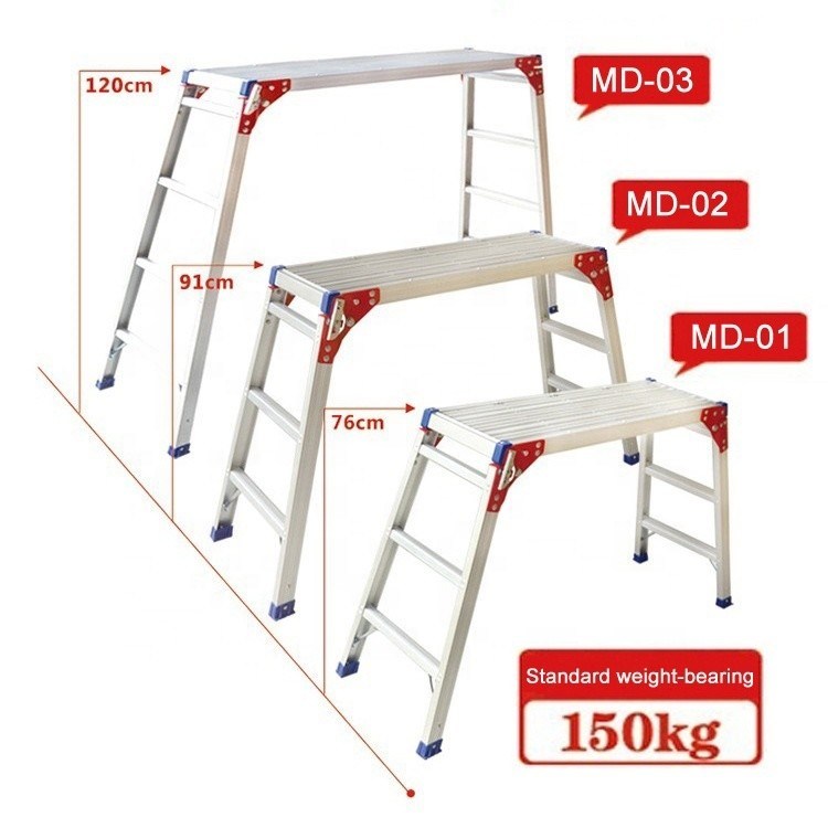 Taburete de plataforma de trabajo plegable de 120 cm de altura para lavado de automóviles y escalada doméstica