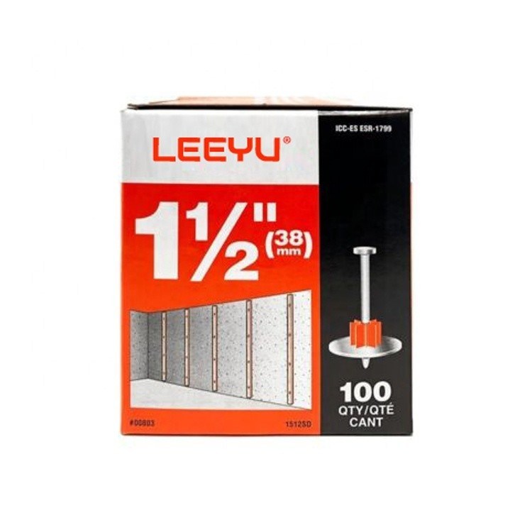 Galvanizado 1-1 / 2 pulgadas. / 38mm Pin de accionamiento con lavadora 100-Pack punto de corte punto de punta afilada