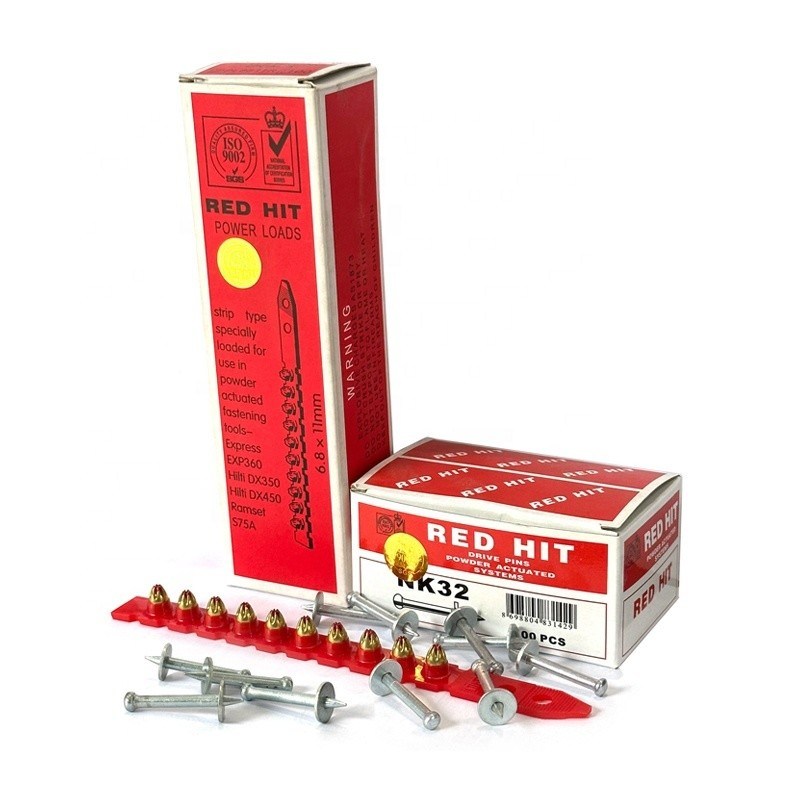 Concreto Nail RED HIT 6.8*11 Cargas de potencia y pines de accionamiento NK32 con estilo de cabeza plana