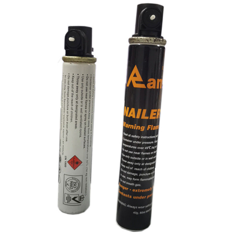 1000 disparos Qty propano Nailer Celdas de combustible de gas con capacidad de 38 g / 75 ml y diseño personalizado