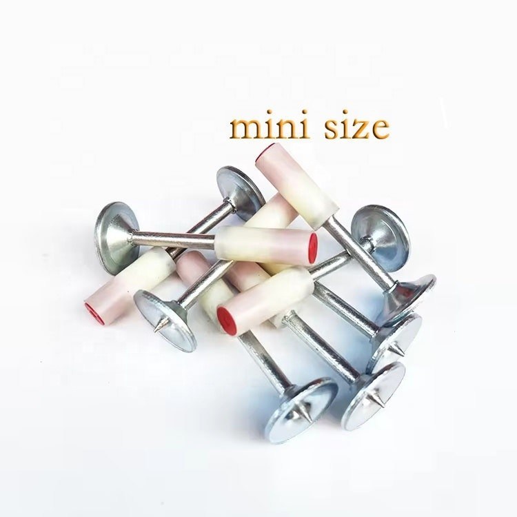 7.3mm Cabeza 25mm longitud Mini estilo uñas redondas con lavadora de metal de 16mm y hierro