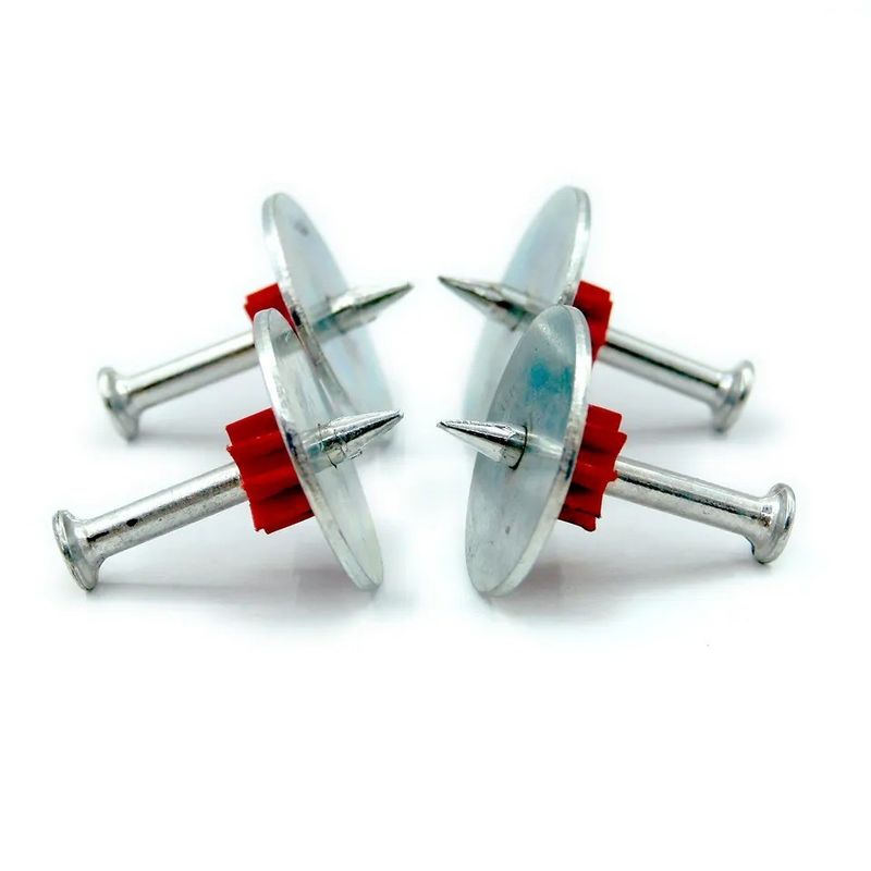 7.6mm Diámetro de la cabeza 25mm Lavadora de acero de alta velocidad clavos de acero para PDW pines de hormigón