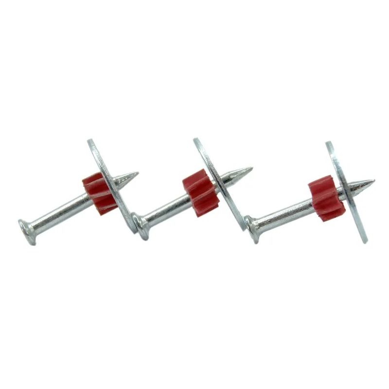 Material de construcción de la construcción Fijación de alta velocidad PDW Pins clavos de acero de hormigón con lavadora de acero de 25 mm Estándar ISO